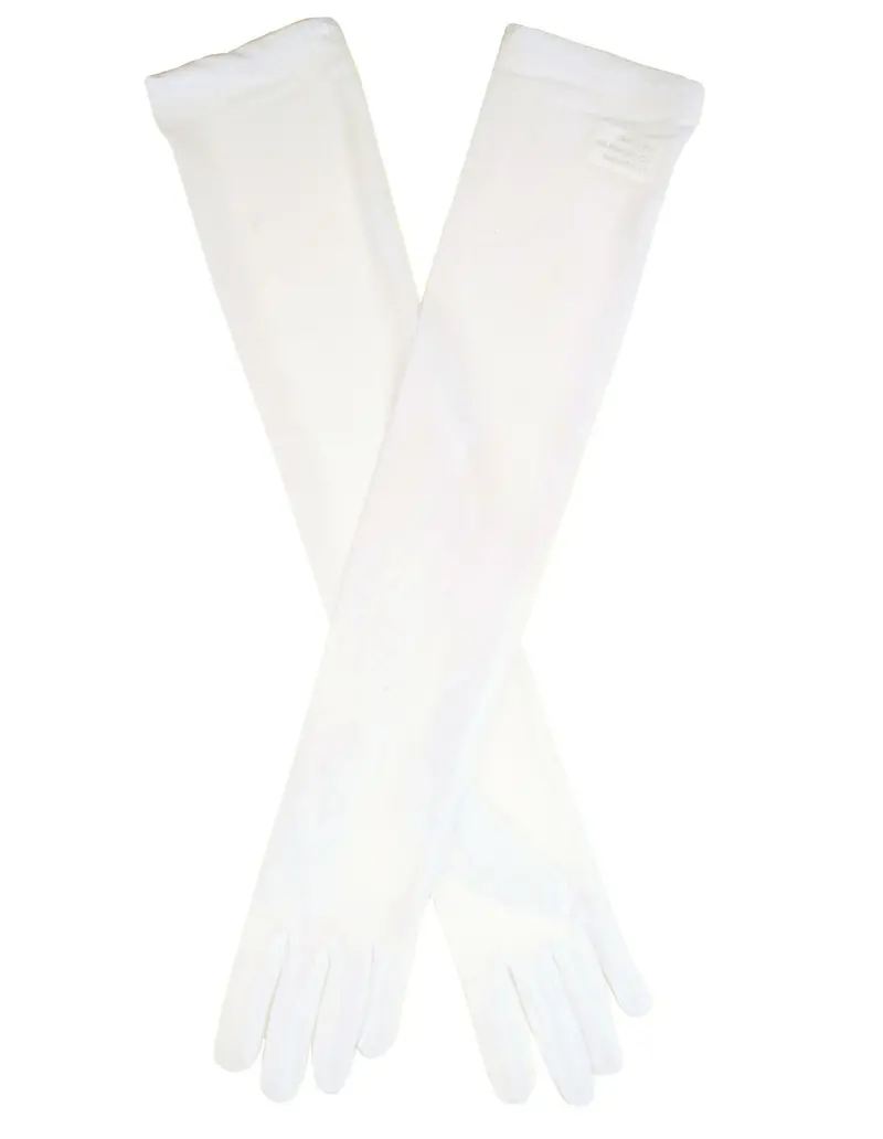 Dents Cream Sheer Tulle Opera-Length Evening Gloves for Women – One Size