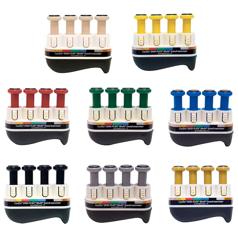 Digi-Flex Multi Hand Exerciser Set – 8 Frames, 32 Color-Coded Buttons (Tan to Gold)