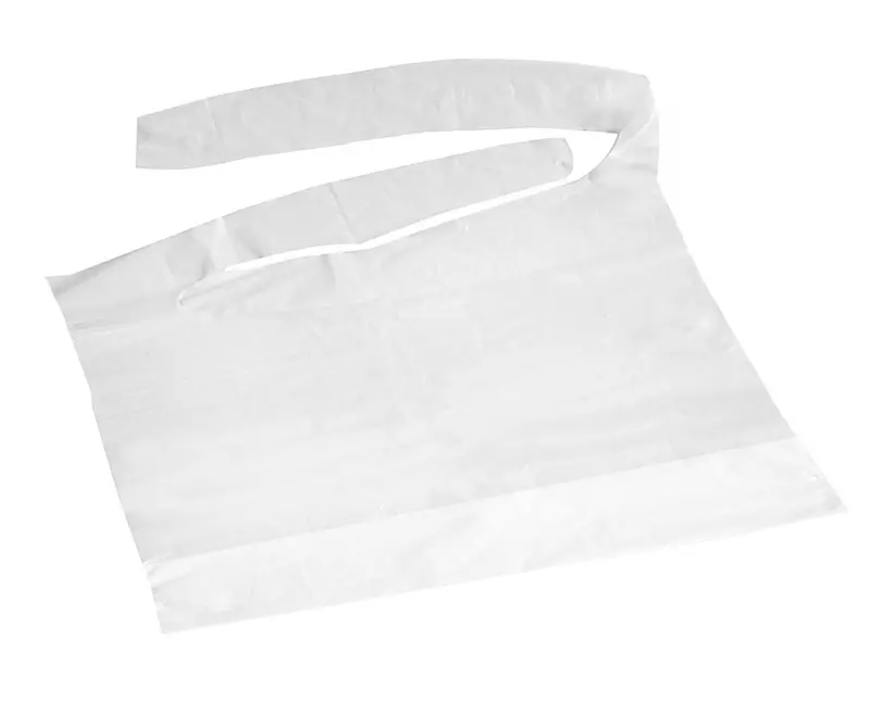 Disposable Waterproof White Plastic Bib – 16 Inch × 24 Inch, 500-Unit Case