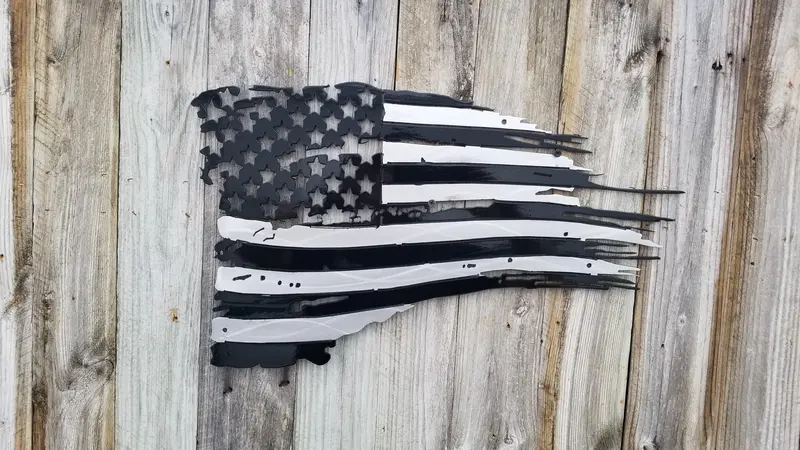 Distressed Black American Flag
