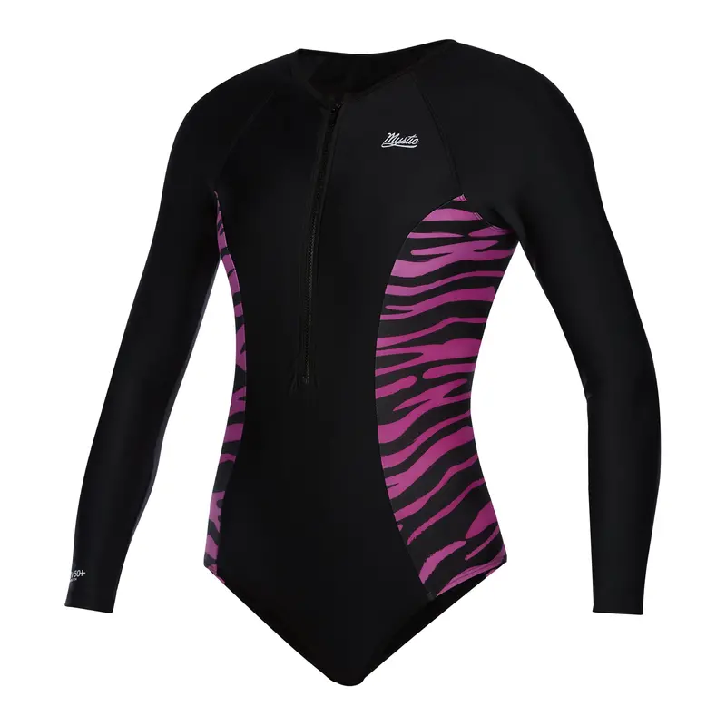 Diva Long-Sleeve Swimsuit in Holly Pink