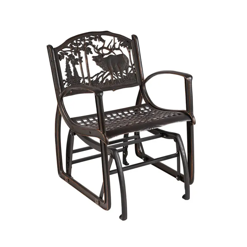 Elk-Sculpted Outdoor Glider Chair