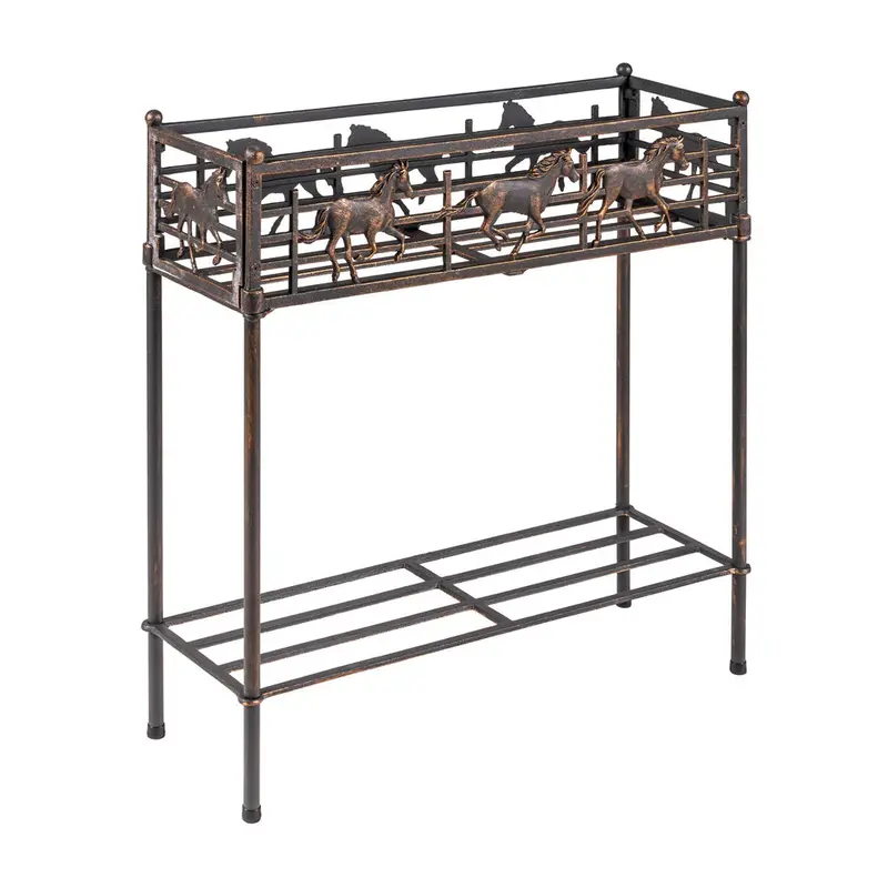 Equestrian-Style Outdoor Flower Box Stand – Horse Motif Garden Decor