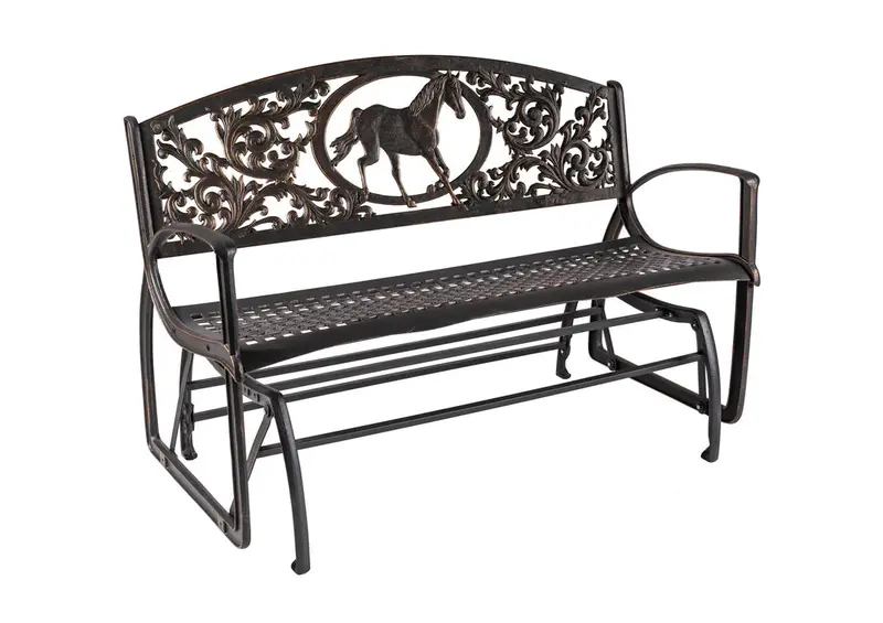 Equestrian-Style Outdoor Glider Bench