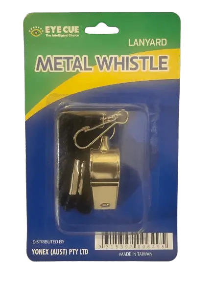 Eye Cue Metal Whistle with Adjustable Nylon Lanyard