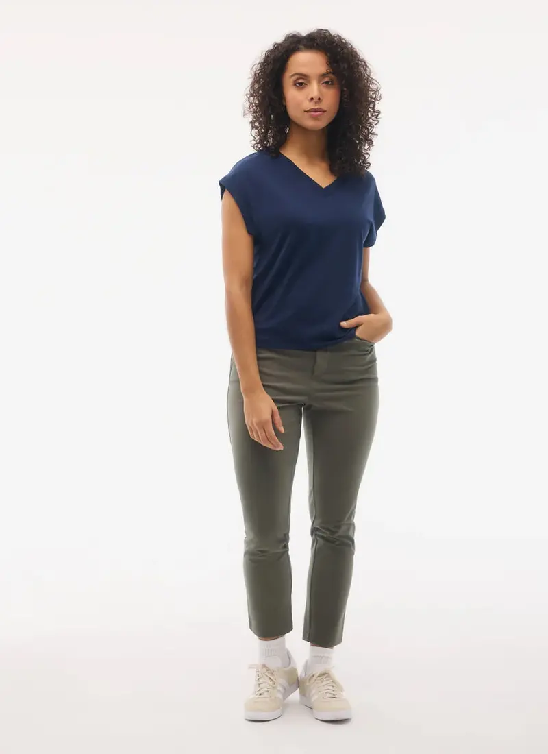 Fig Brighton Top for Women – Feminine V-Neck Casual Blouse