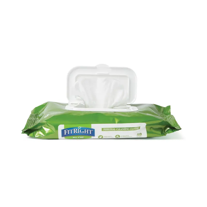 FitRight Aloe-Scented Wet Wipes with Flip-Top Lid – Case of 576