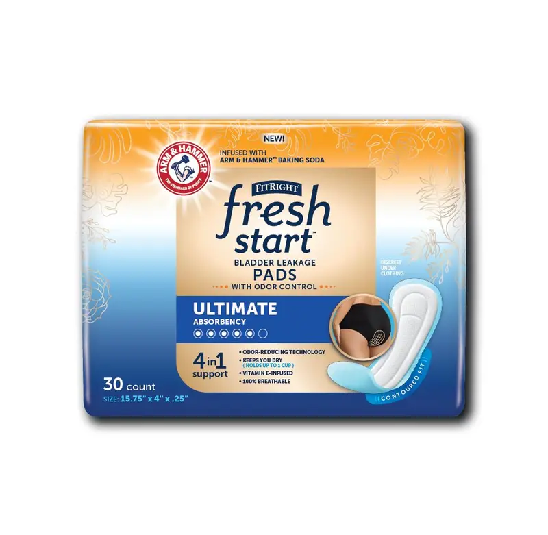 FitRight Fresh Start Ultimate Incontinence Pads for Women – 120-Unit Case