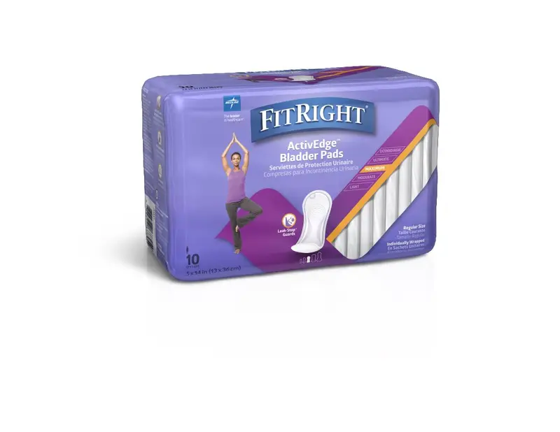 FitRight Maximum Absorbency Bladder Control Pads – 5.5″ × 13.75″ (Case of 120)