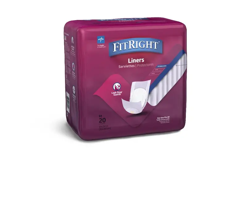 FitRight Maximum-Protect Incontinence Liners – 13″ x 34″, Pack of 20