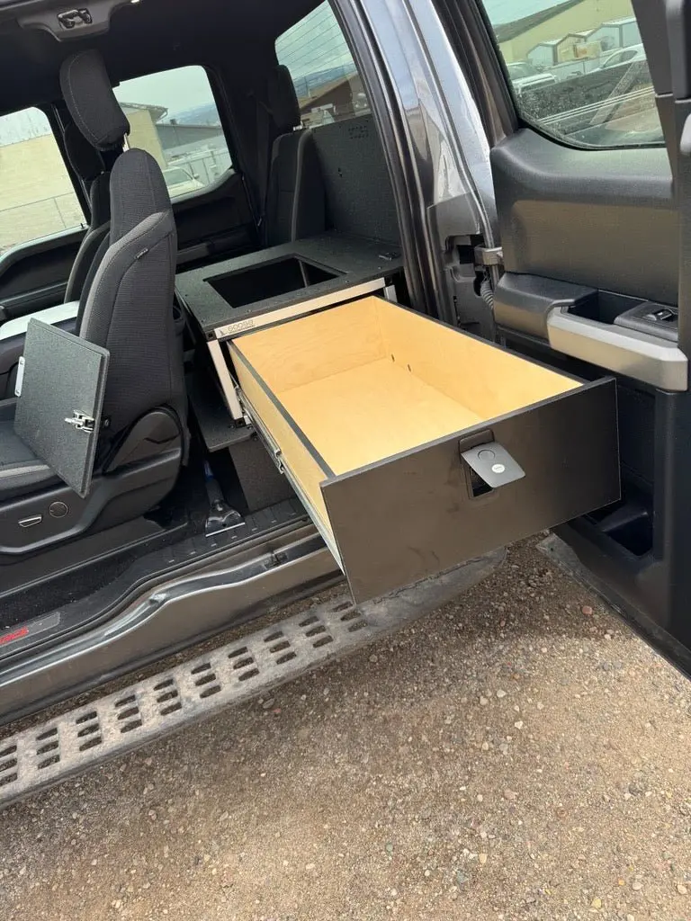 Ford F-250/F-550 (2017–Present) Super Cab Drawer Module – Explore Series, Fits Non-B&O Subwoofer Models