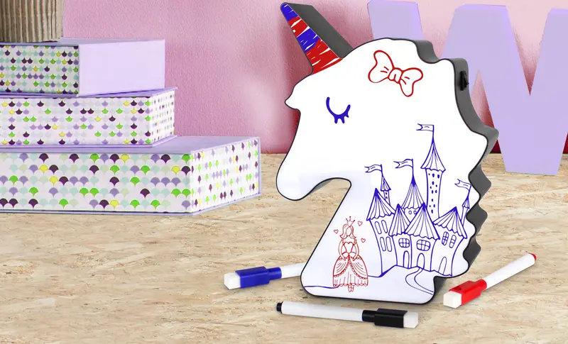 Hearth & Haven Unicorn-Themed Illuminated LED Whiteboard Sign