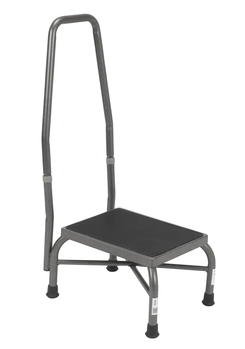 Heavy-Duty Bariatric Footstool – Non-Skid Platform with Integrated Handrail