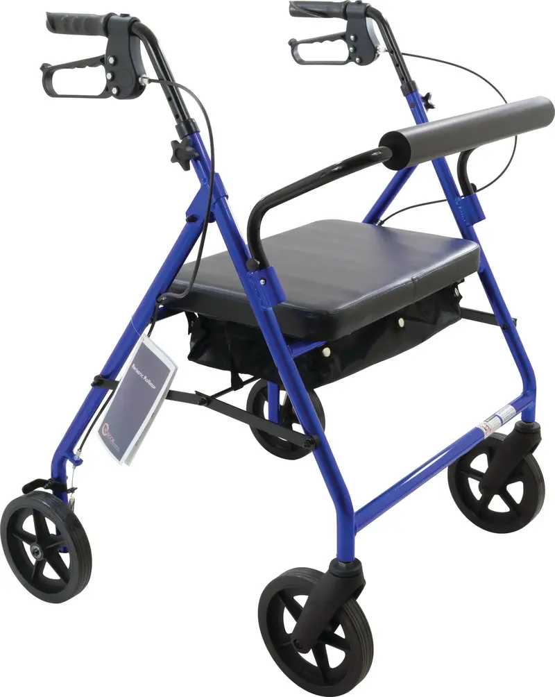 Heavy-Duty Bariatric Rollator – 8-Inch Wheels, Blue Finish (1 Unit)