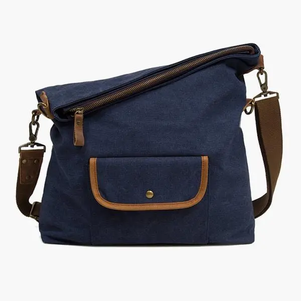 Hobo Canvas Messenger Bag – Vintage-Inspired Crossbody Carry