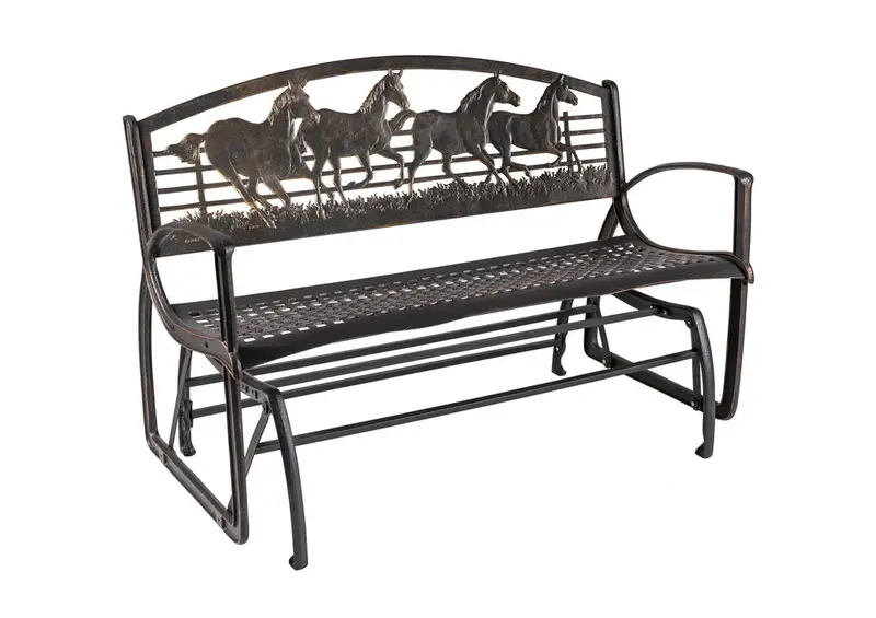 Horse-Profile Outdoor Glider Bench