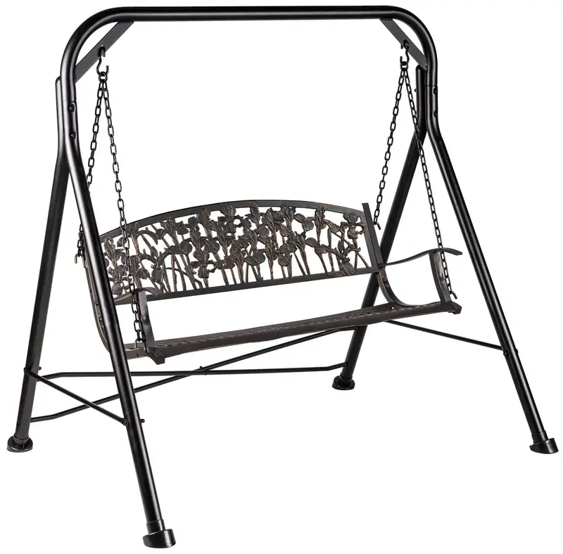 IRIS Flower Garden Swing – Outdoor Floral Accent