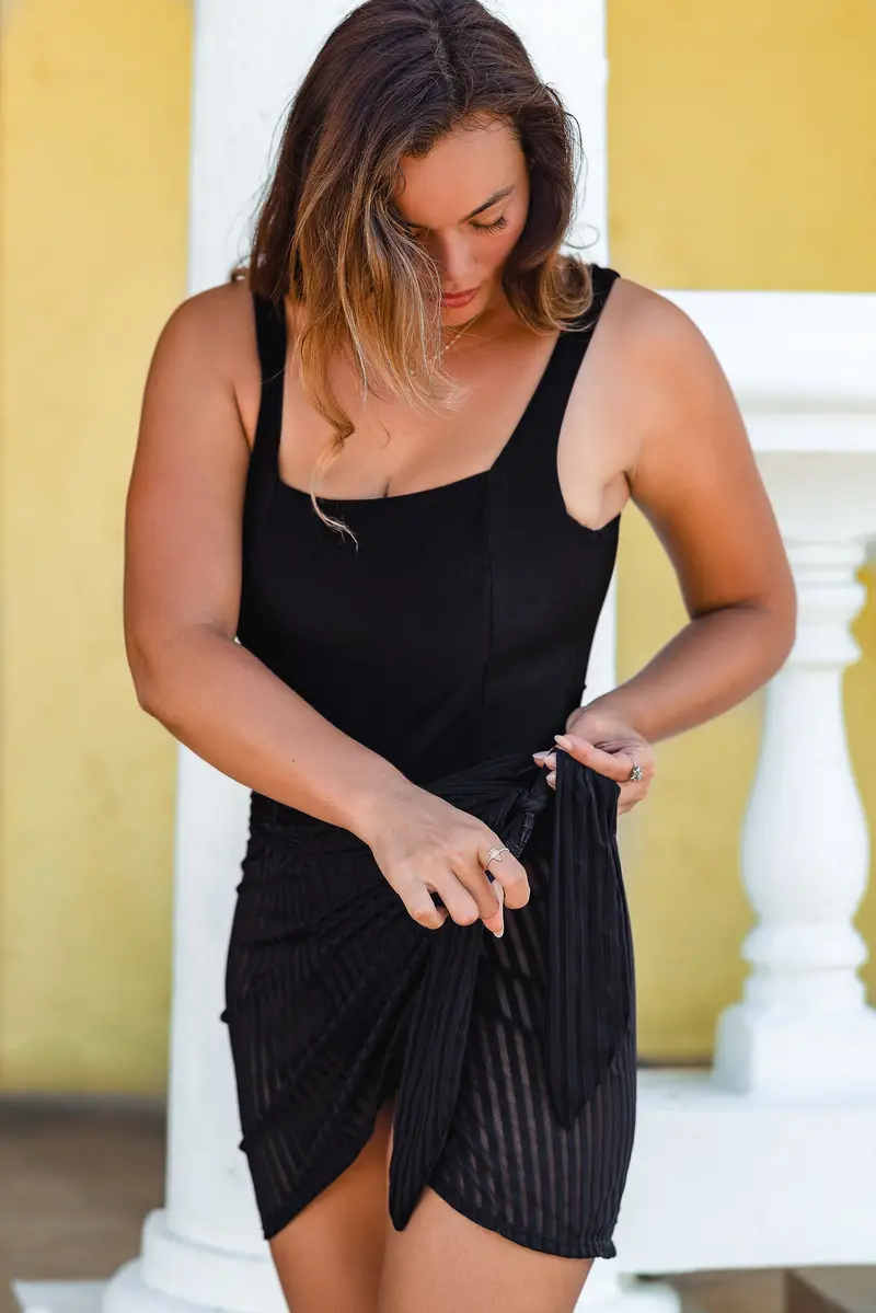 Isla Black Equinox Wrap Skirt