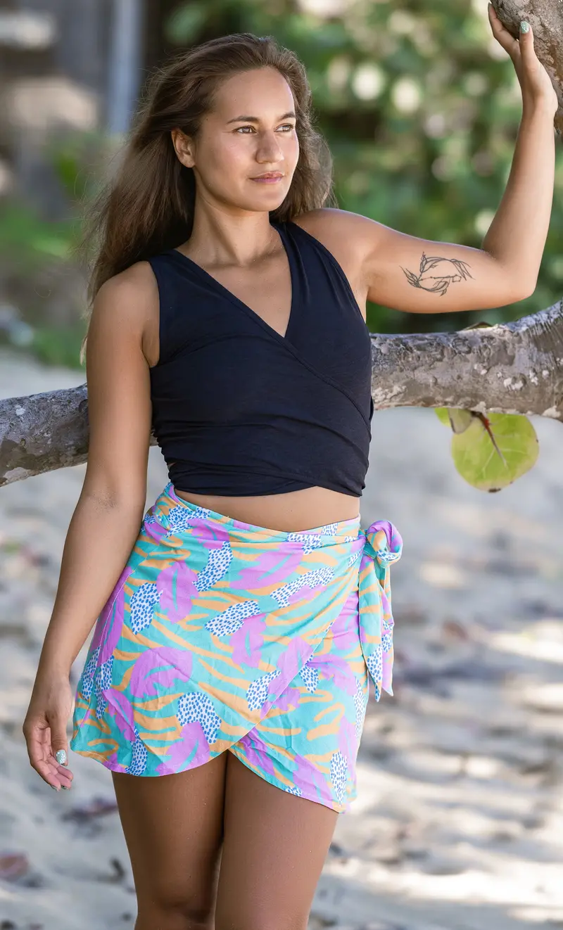 Isla Wrap Skirt in Wild Thing Print