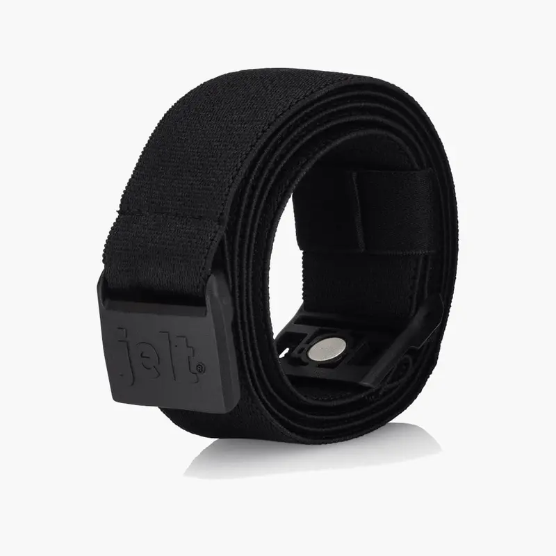 JeltX Black Adjustable Elastic Belt – No-Hole, Custom-Fit Design