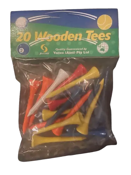Josan Eco-Friendly Wooden Golf Tees – 20-Piece Set