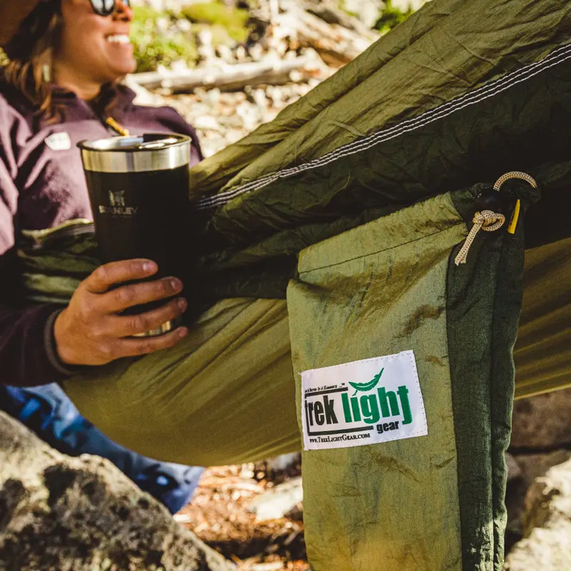 Khaki & Forest Green Double-Layer Hammock