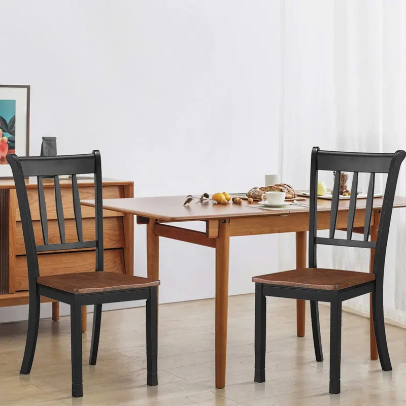 KOMFOTT Armless Rubberwood Dining Chairs (2 or 4-Pack) – Clean Lines, Cushioned Seat & Grip-Friendly Feet