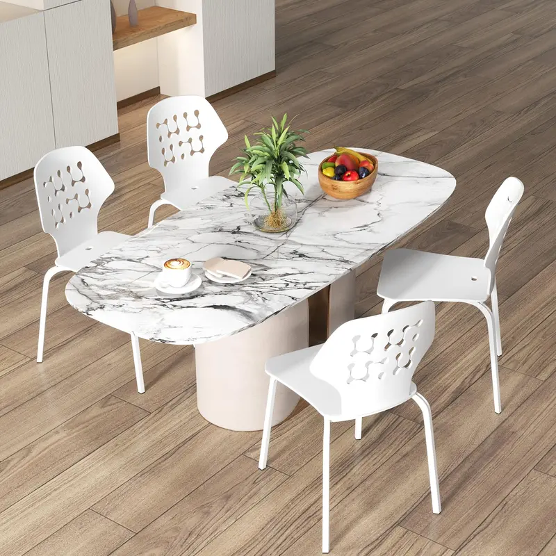 KOMFOTT Contemporary Dining Chairs (Set of 4), Sleek Hollow-Back Kitchen Seating
