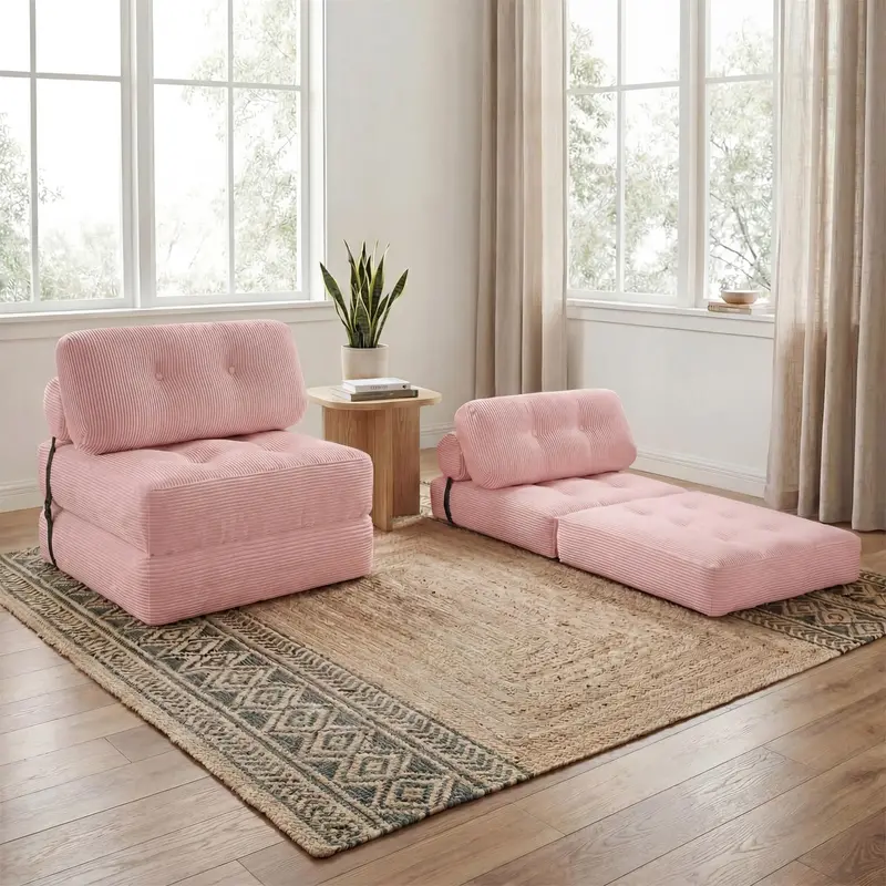KOMFOTT Convertible Sofa Bed – Fold-Out Guest Bed with Removable Pillow Support