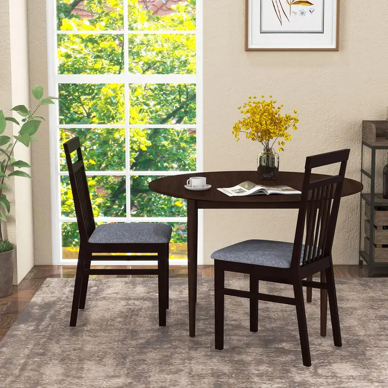 KOMFOTT Cushioned Armless Dining Chairs (2 or 4-Pack) – Rubberwood Core, Textured Seat & Secure Foot Pads
