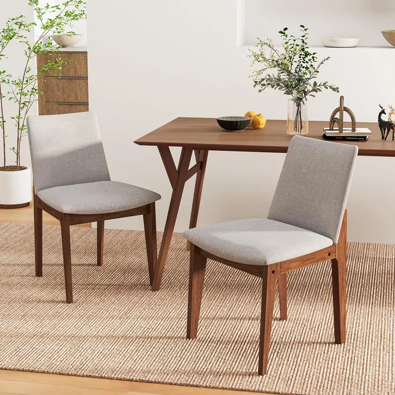 KOMFOTT High-Back Upholstered Dining Chairs – Set of 2 or 4, Rubberwood Base & Ergonomic Curve