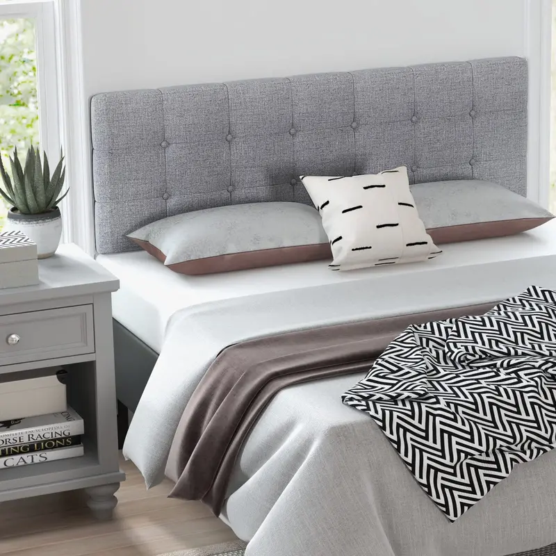 KOMFOTT Linen-Finish Detachable Headboard for Full & Queen Beds