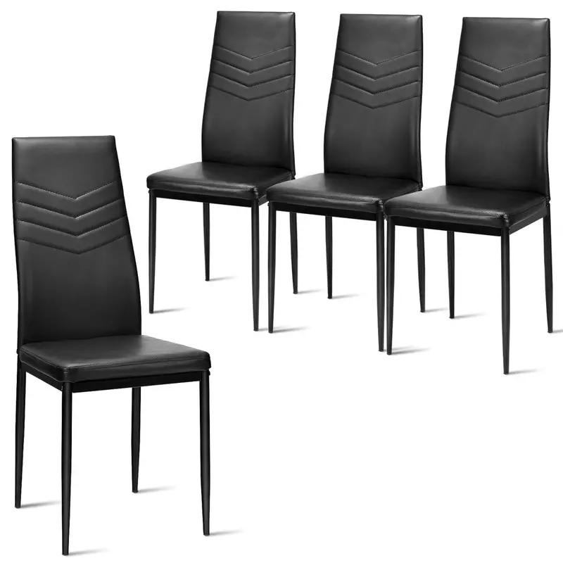 KOMFOTT PVC Leather Dining Chairs (2 or 4-Pack) – Elevated Back Support, Soft Padding & Non-Slip Stability