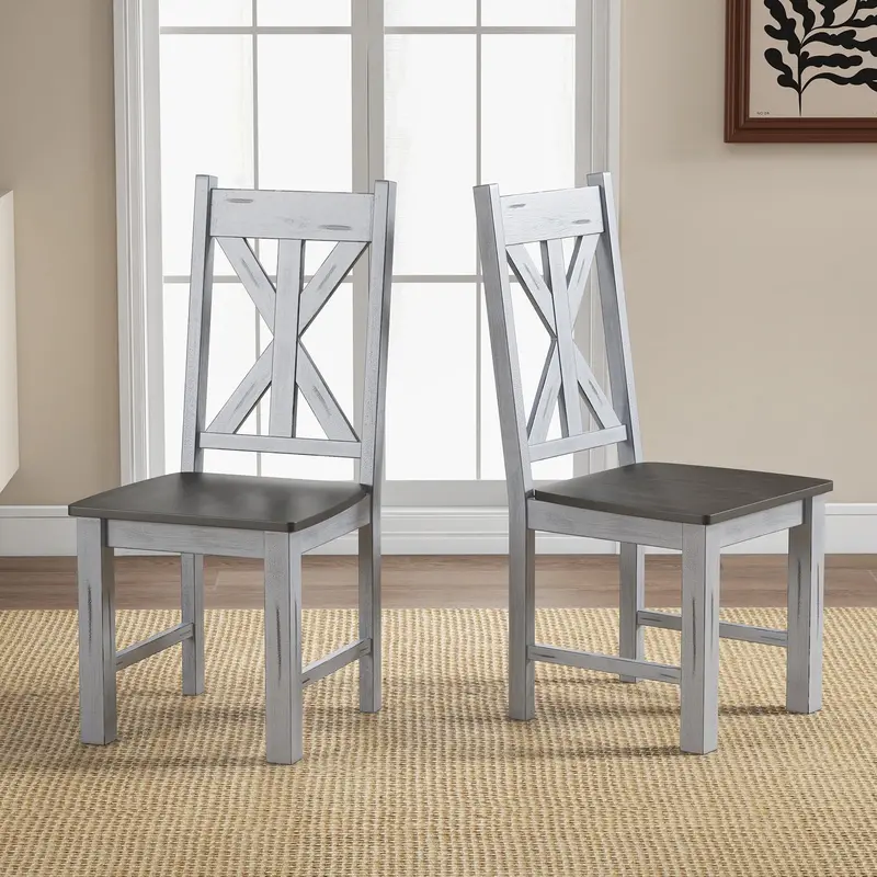 KOMFOTT Retro Farmhouse Dining Chairs – Set of 2 or 4, Vintage Wood Design