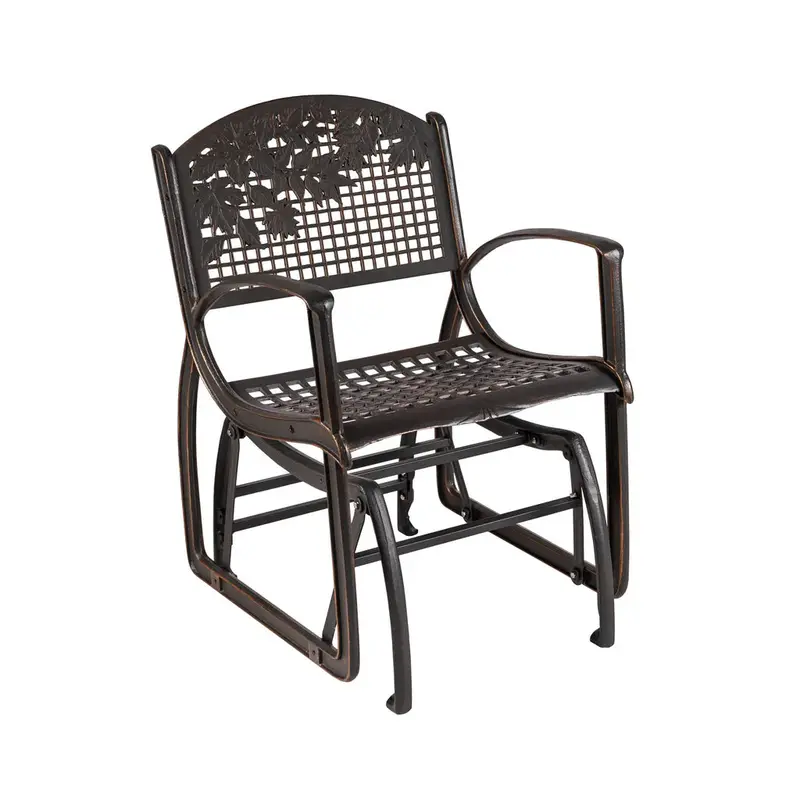 Leaf-Embossed Outdoor Glider Chair