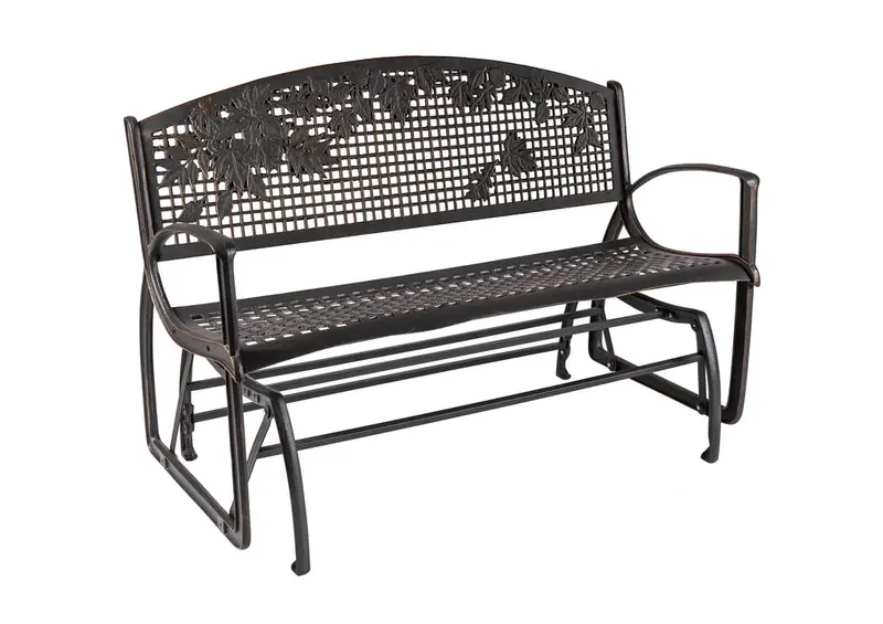 Leaf-Pattern Outdoor Glider Bench