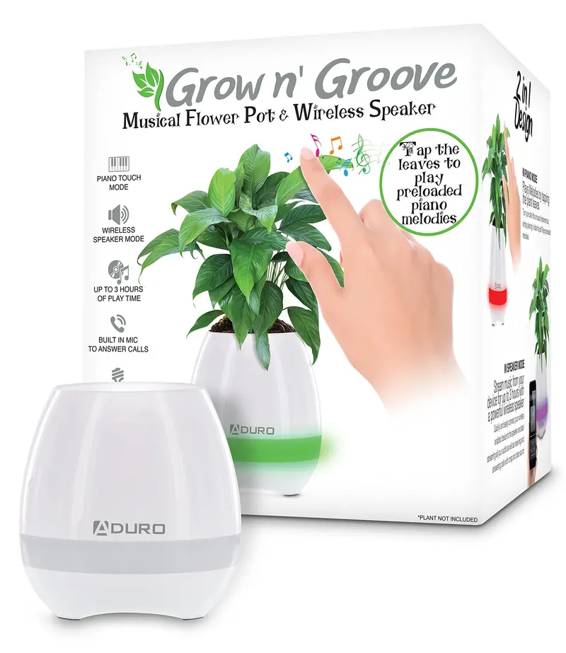 LED Piano Flower Pot Speaker with Musical Light Display