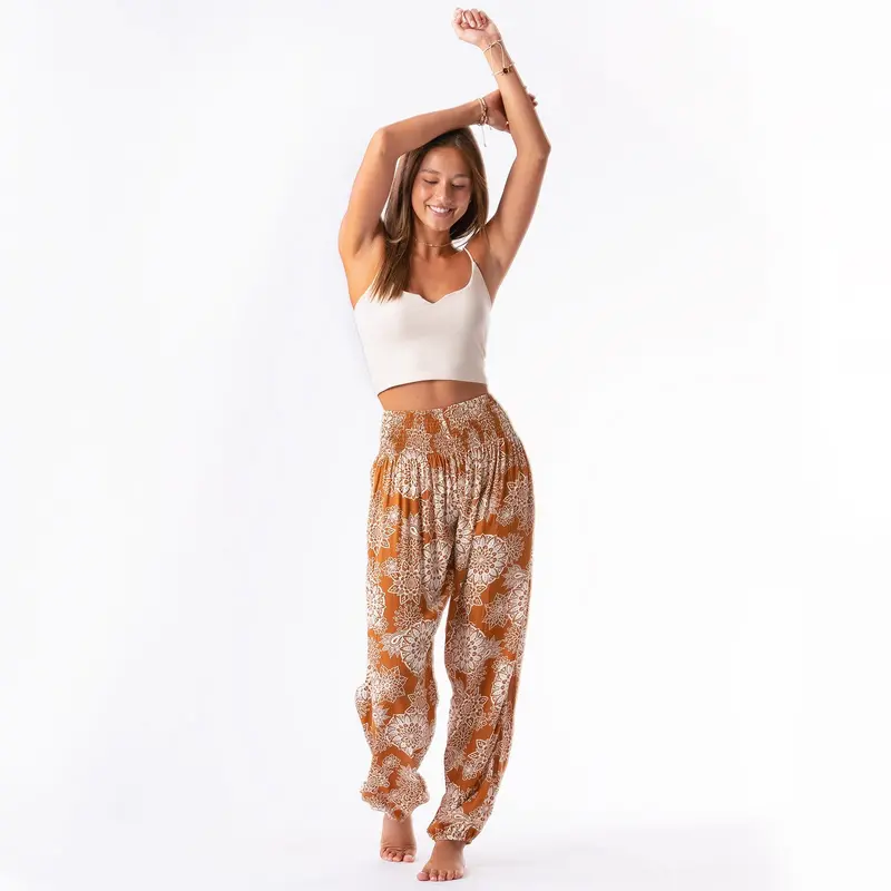 Lotus and Luna Galveston Elastic-Waist Harem Pants – Effortless Bohemian Style