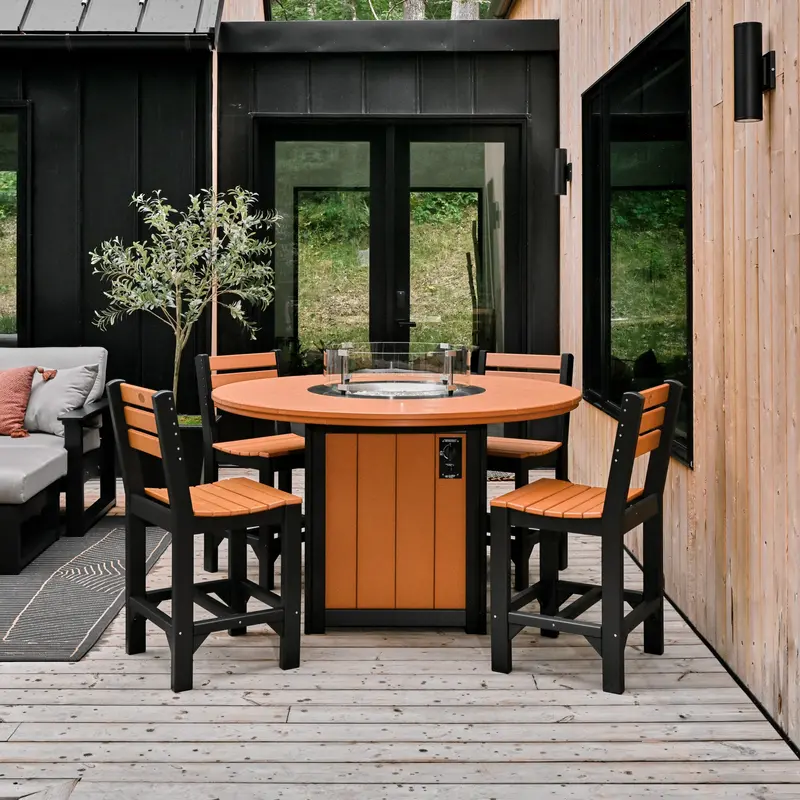 LuxCraft Lumin 60-Inch Round Bar-Height Fire Table