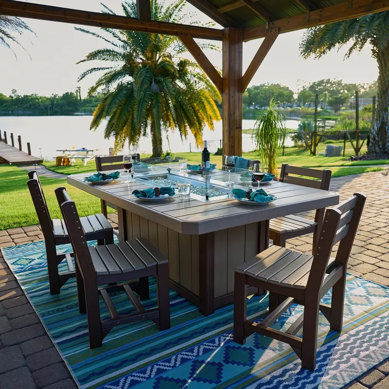 LuxCraft Lumin 79-Inch Rectangular Outdoor Fire Table
