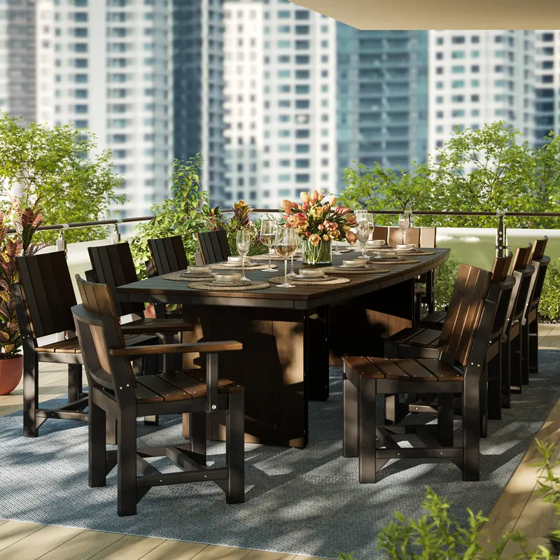 LuxCraft Urban 4′ x 10′ Oval Bar-Height Dining Table