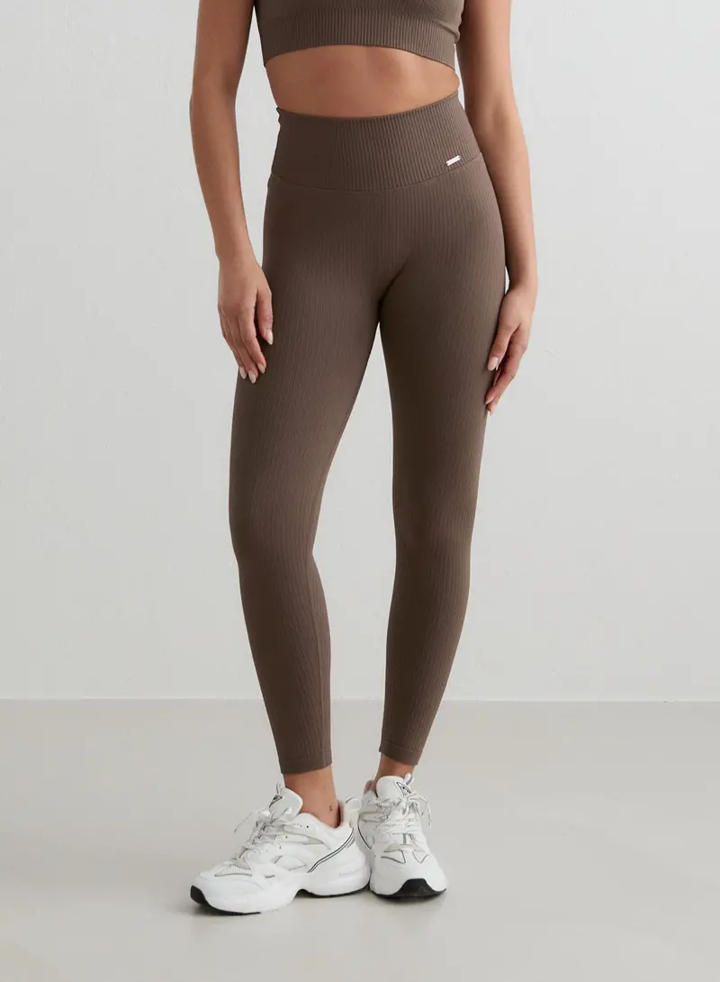 Macchiato Ribbed Seamless Sculpting Tights
