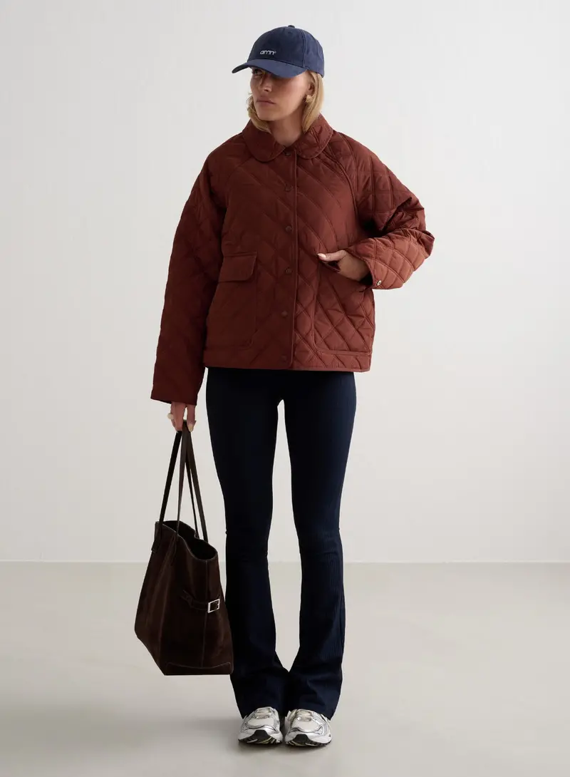 Mahogany Quilted Feminine-Fit Jacket
