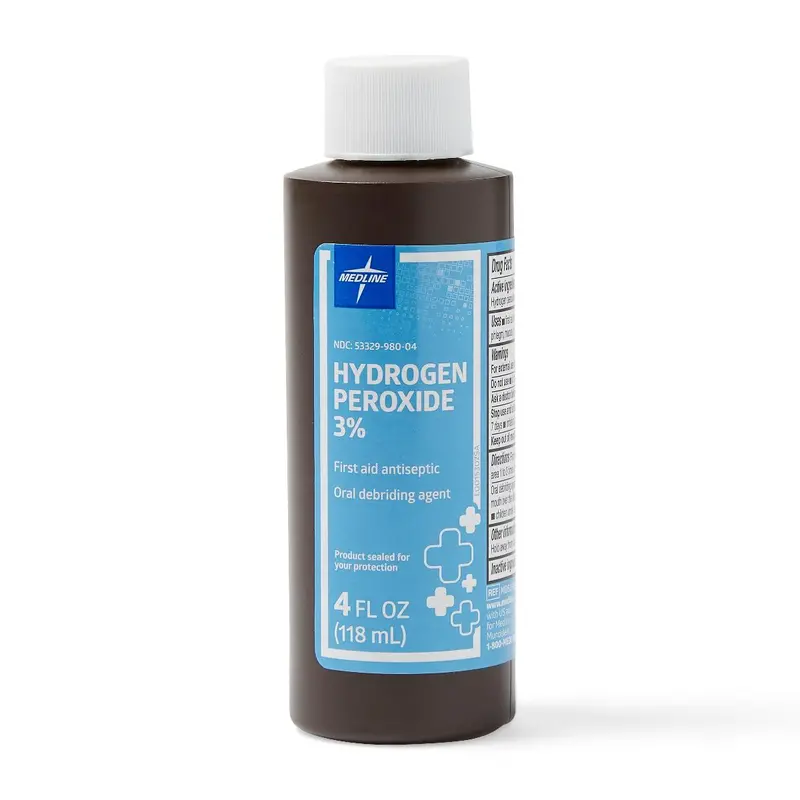 Medline 3% Hydrogen Peroxide Solution – 4 oz Bottle (Pack of 24)