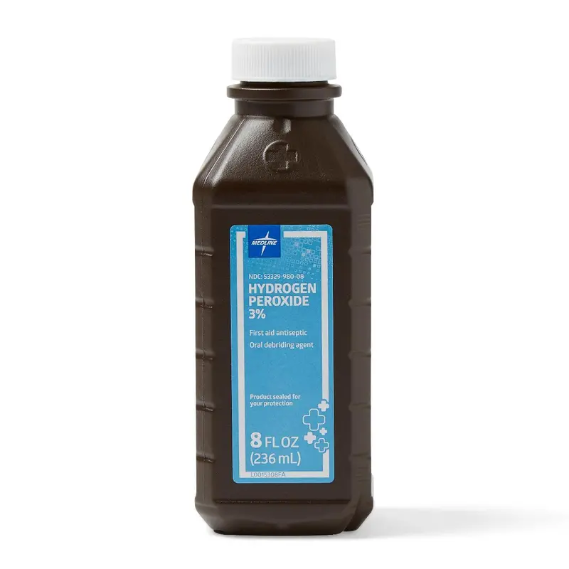 Medline 3% Hydrogen Peroxide Solution – 8 oz Bottle (Case of 12)