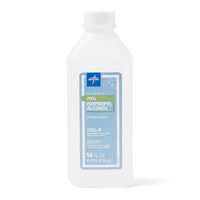 Medline 70% Isopropyl Alcohol – 16 oz Bottle (Case of 12)