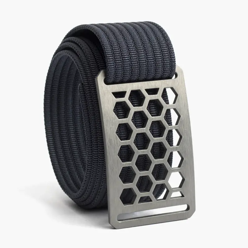 Men’s Honeycomb-Texture Leather Belt