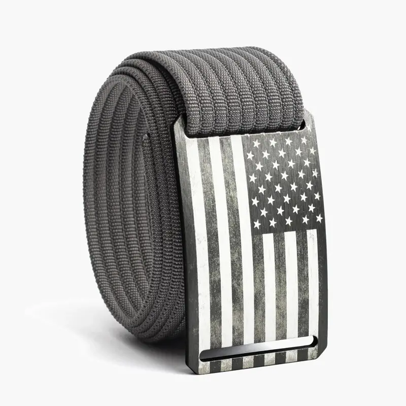 Men’s USA Flag-Themed Gunmetal Belt