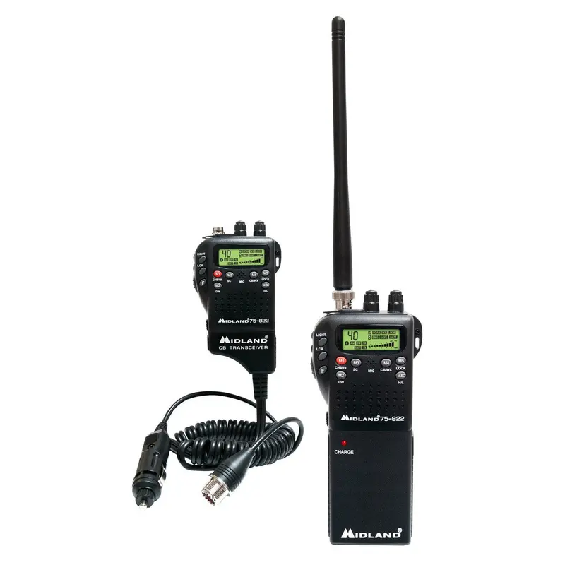 Midland 2-in-1 GMRS Radio – 40-Channel Handheld with Vehicle Power Adapter