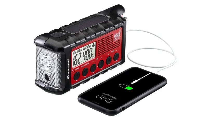 Midland Emergency Crank Weather Radio – 2600 mAh Rechargeable Battery